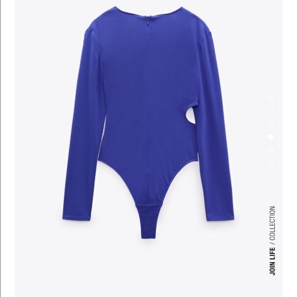 Zara knotted cutout blue bodysuit - Picture 4 of 4